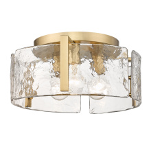 Golden 3164-FM BCB-HWG - Golden Lighting Aenon 3-light Flush Mount in Brushed Champagne Brass
